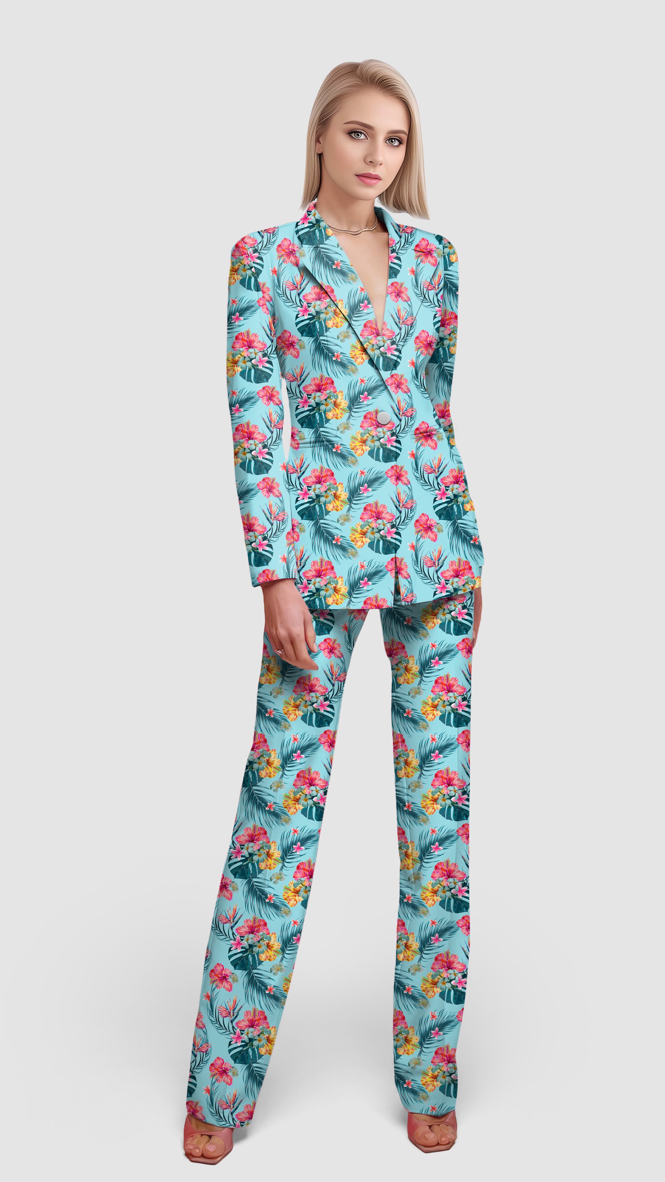 Tropics-Women's Blazer Casual Work Office Blazer Suit set