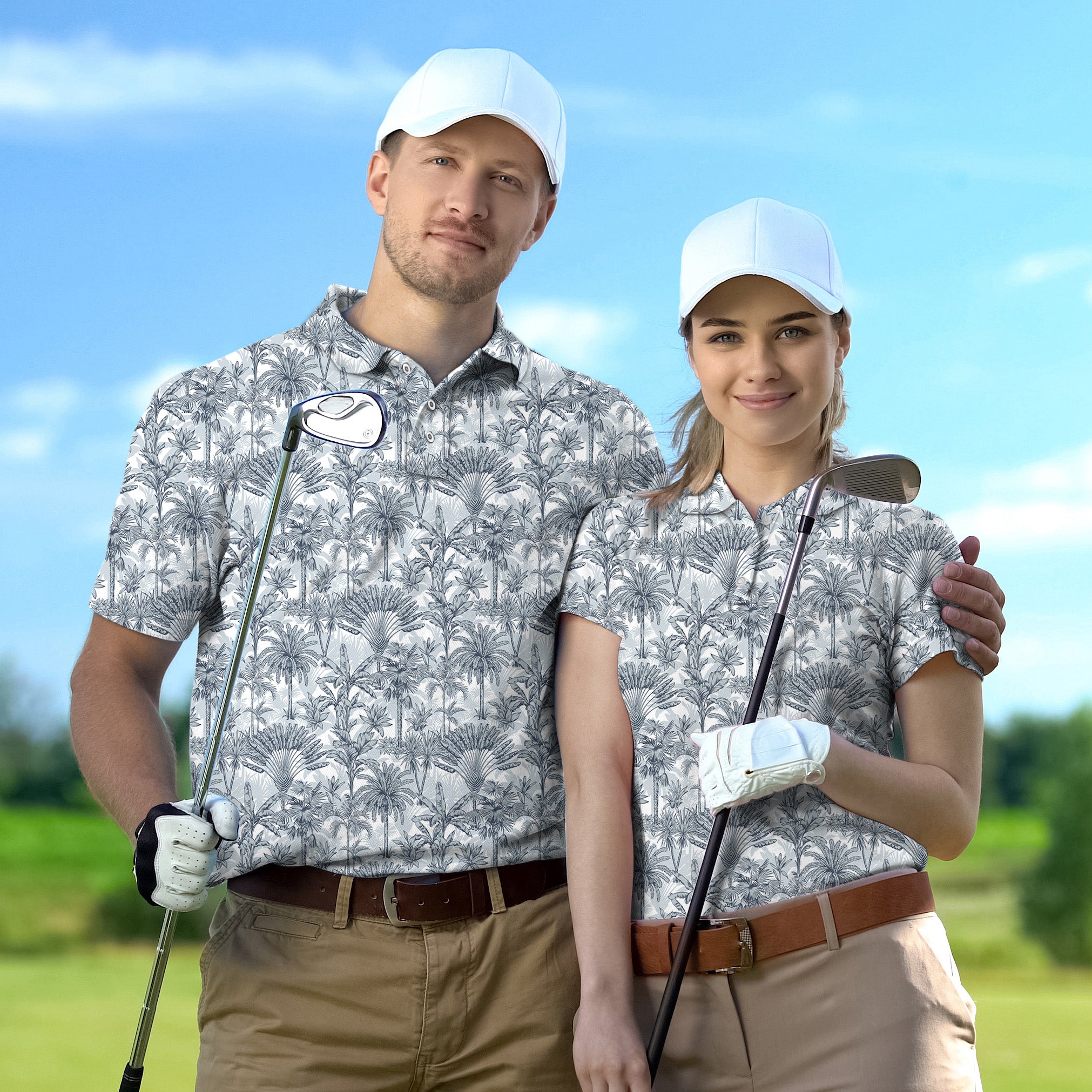 couple Twilight Palms set Golf Championship Trophy tournament