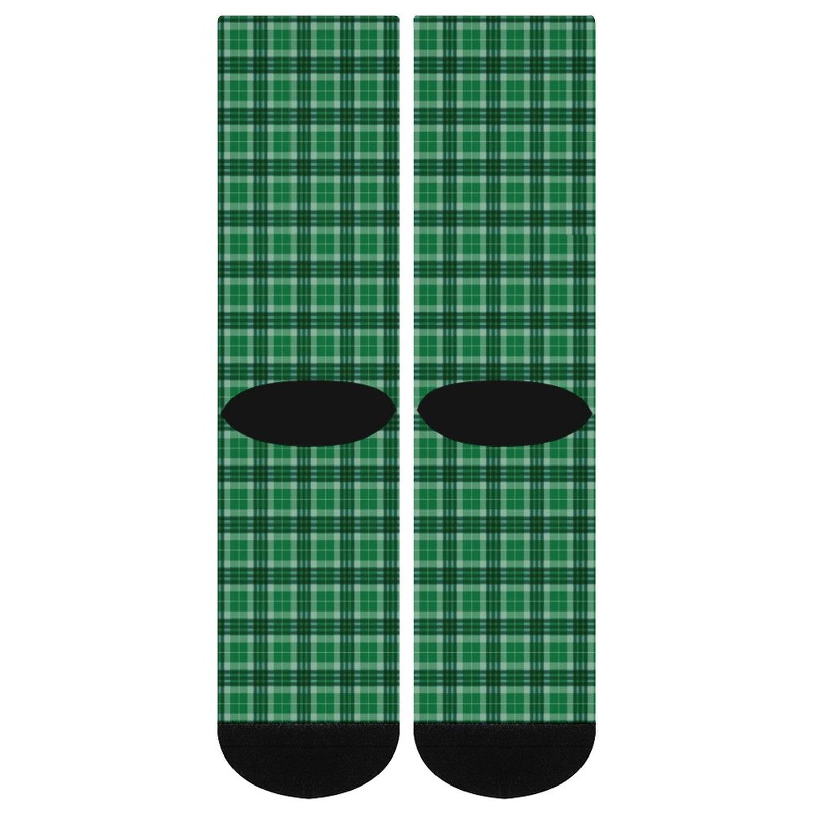 Green grid Prined socks Gifts for Men Women