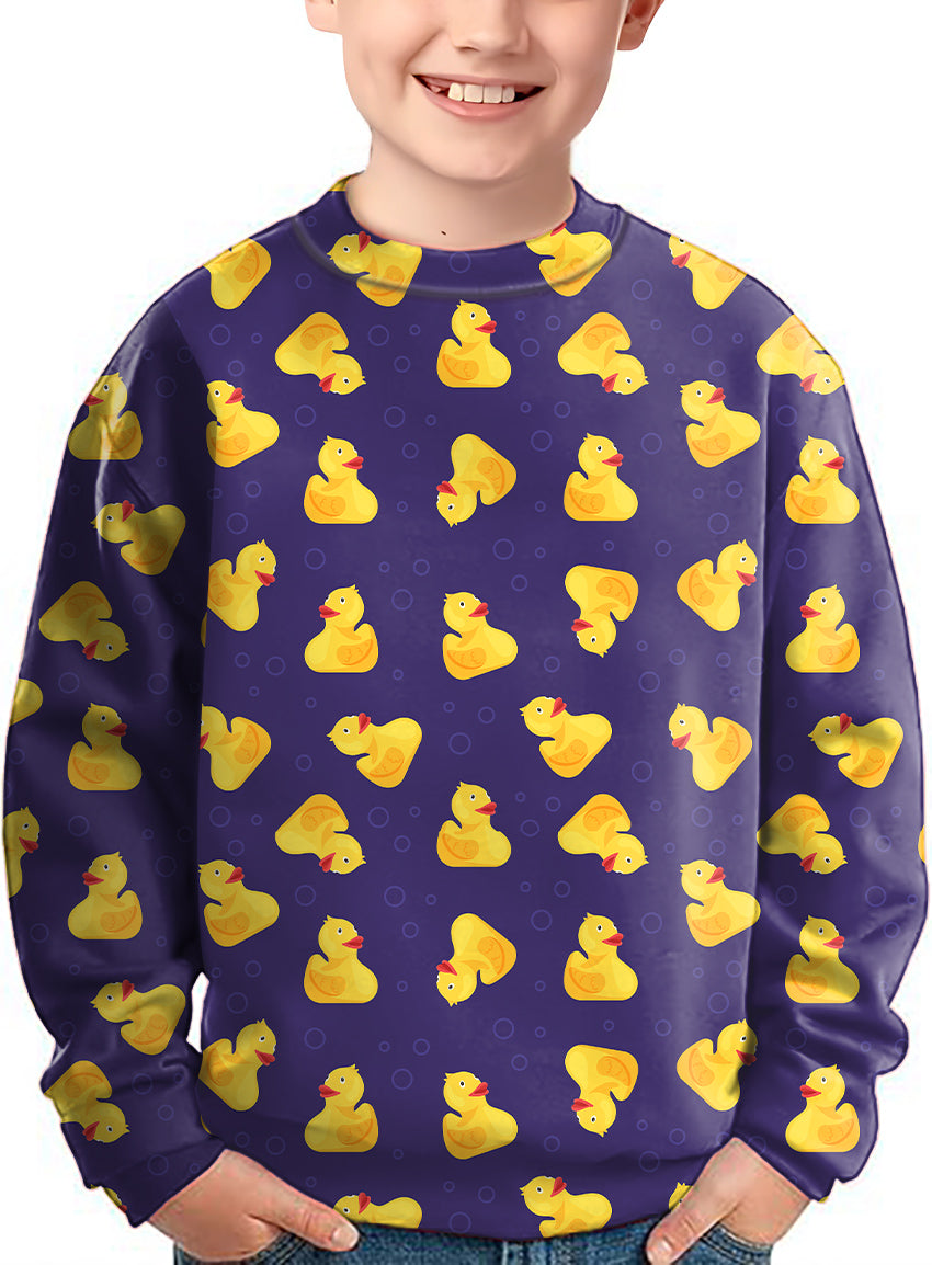 Yellow duck Crewneck Pullover Kids Ugly Sweater