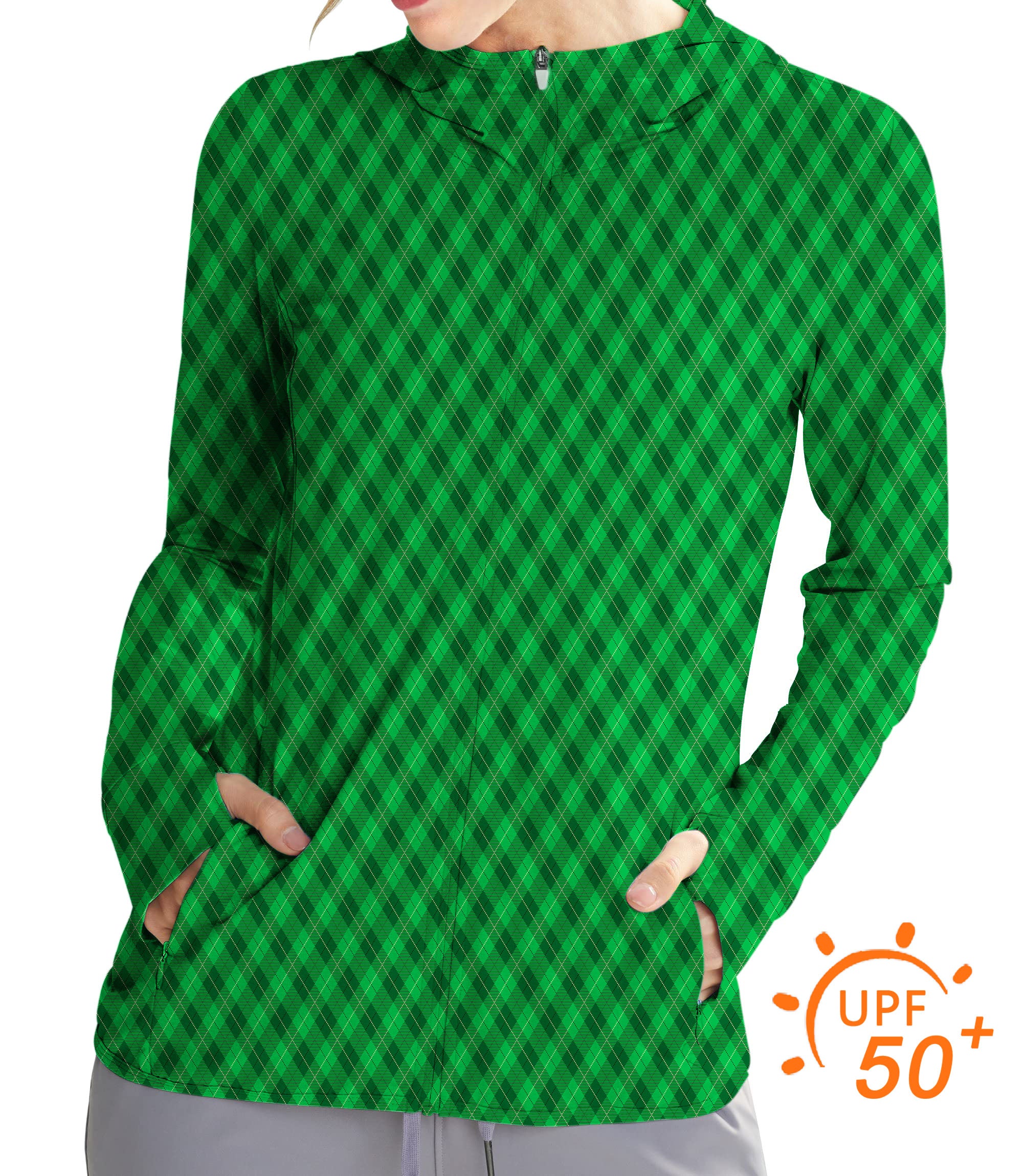 Women's Outdoor St. Patrick's Day Golf Sun Protection Slim Fit zip hoodies