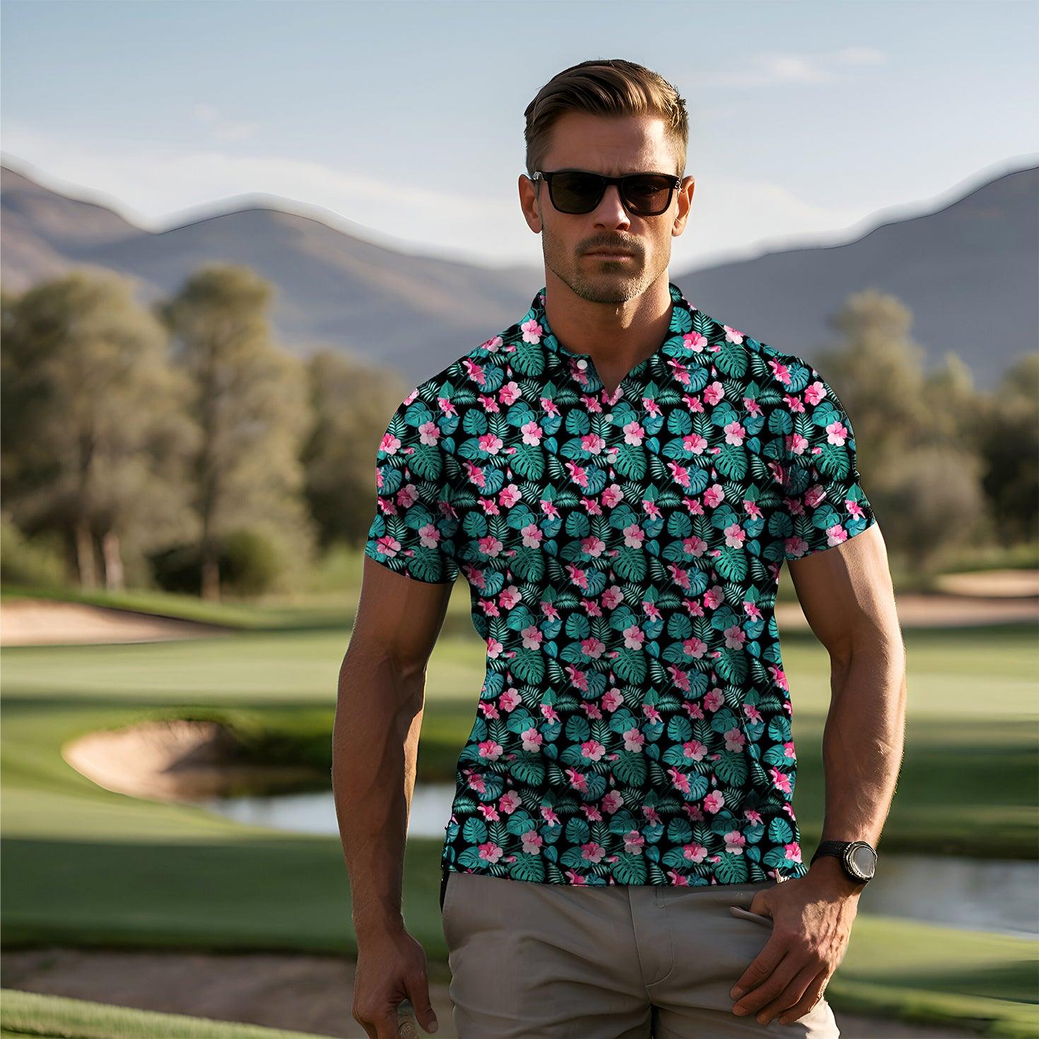 Men's Tropic Floral golf polo