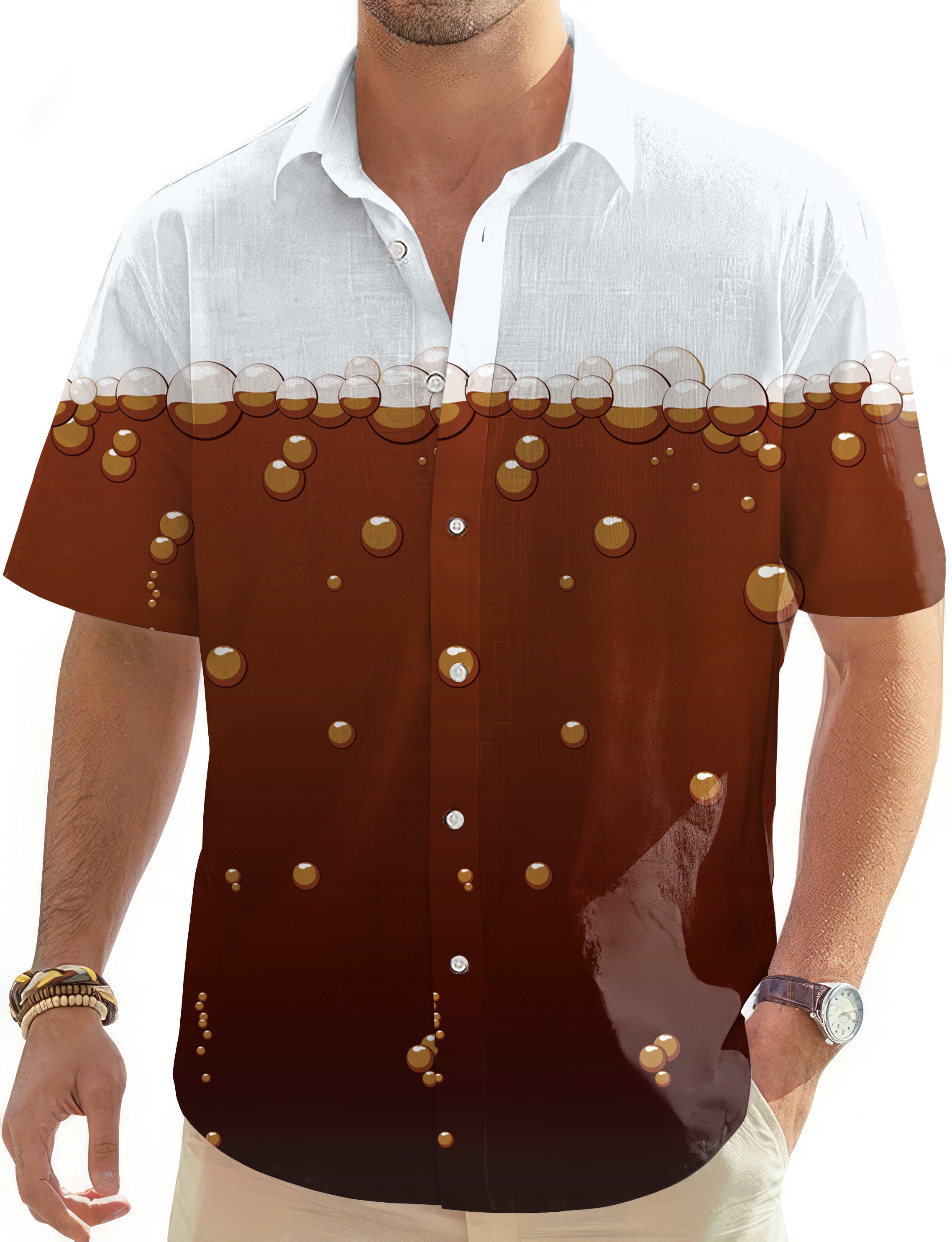 Cola Men's Golf Hawaiian Shirts Button Down Shirt
