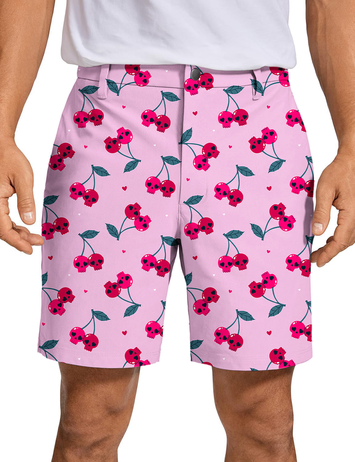 Men's Halloween Cherry Skull Golf Shorts