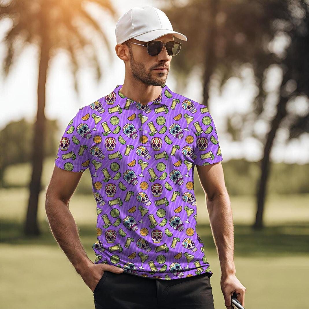 Men's golf polo Summer Tequila skull