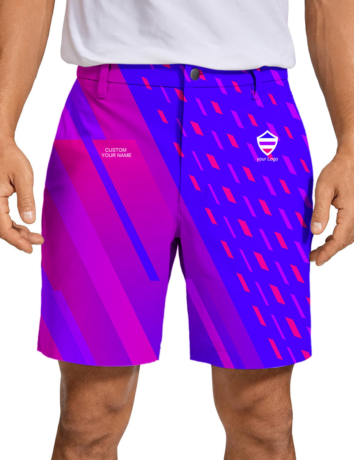 Men blue purple pink sport Team Golf Shorts