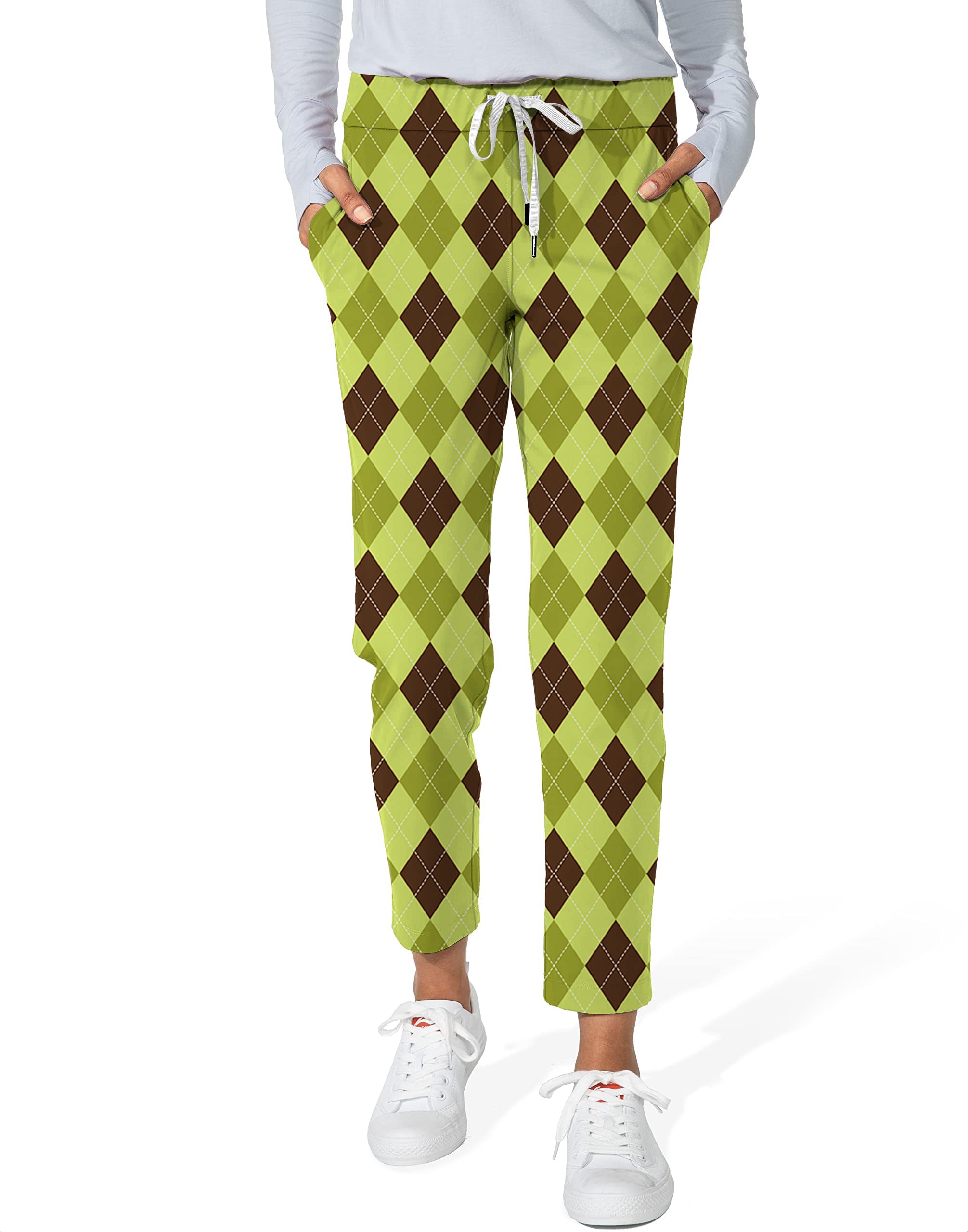 Yollow Argyle-Women's 7/8 Stretch Ankle Golf Pants