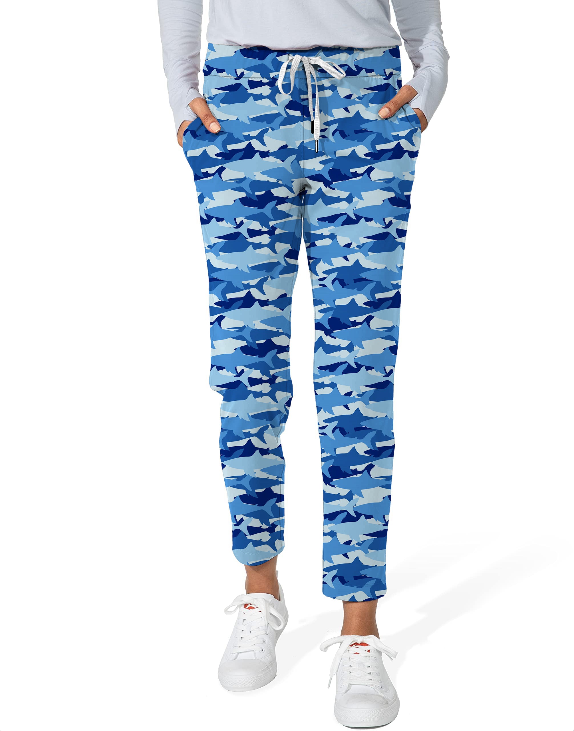Shark Camo-Women's 7/8 Stretch Ankle Golf Pants