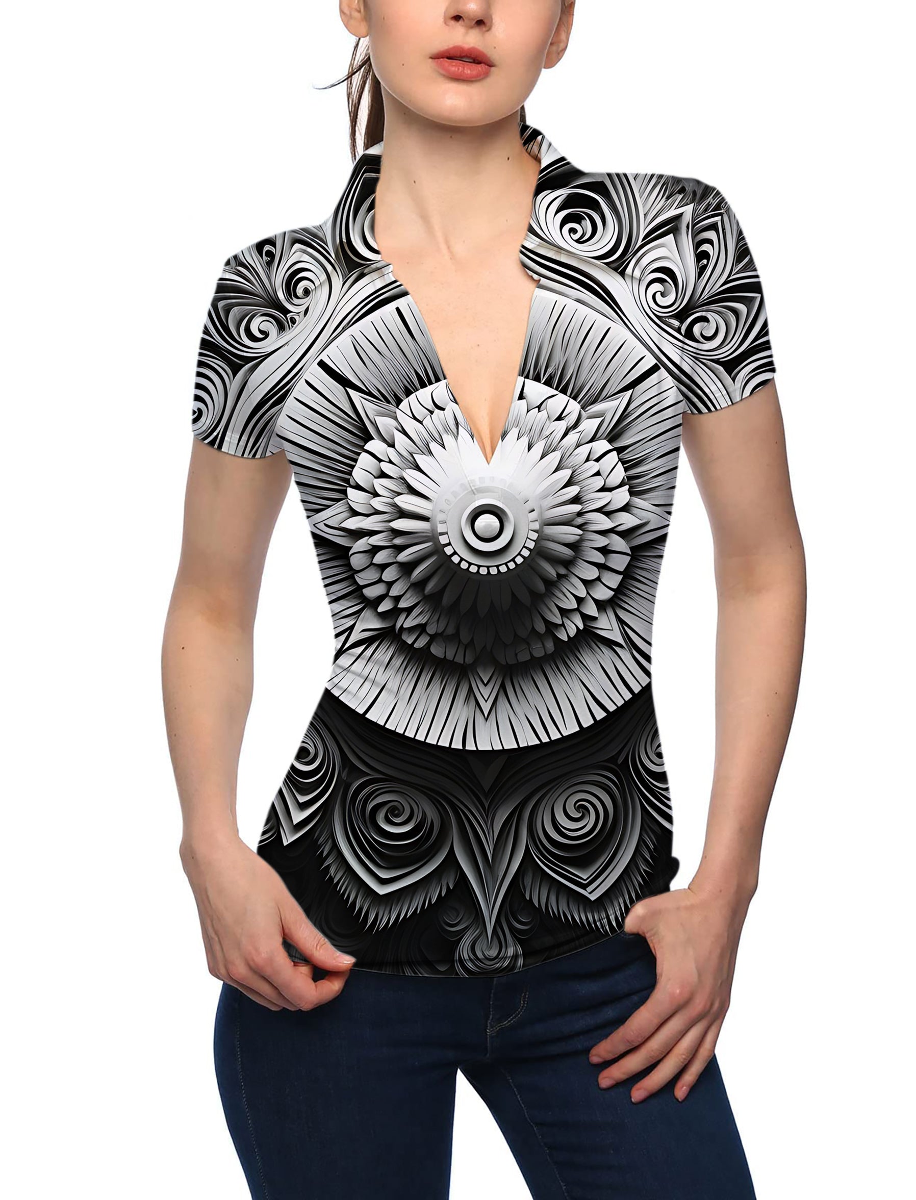 Women's Artistry Motion V Neck Golf Polo