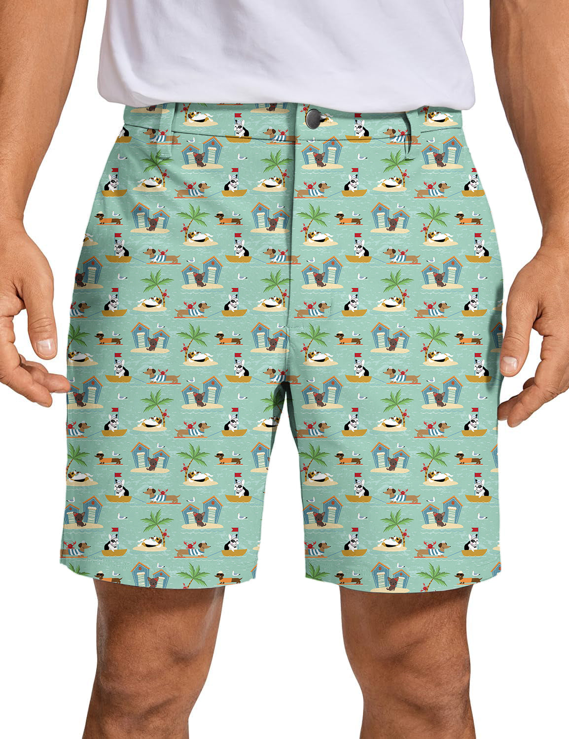 Men's Dog Vacation Golf Shorts