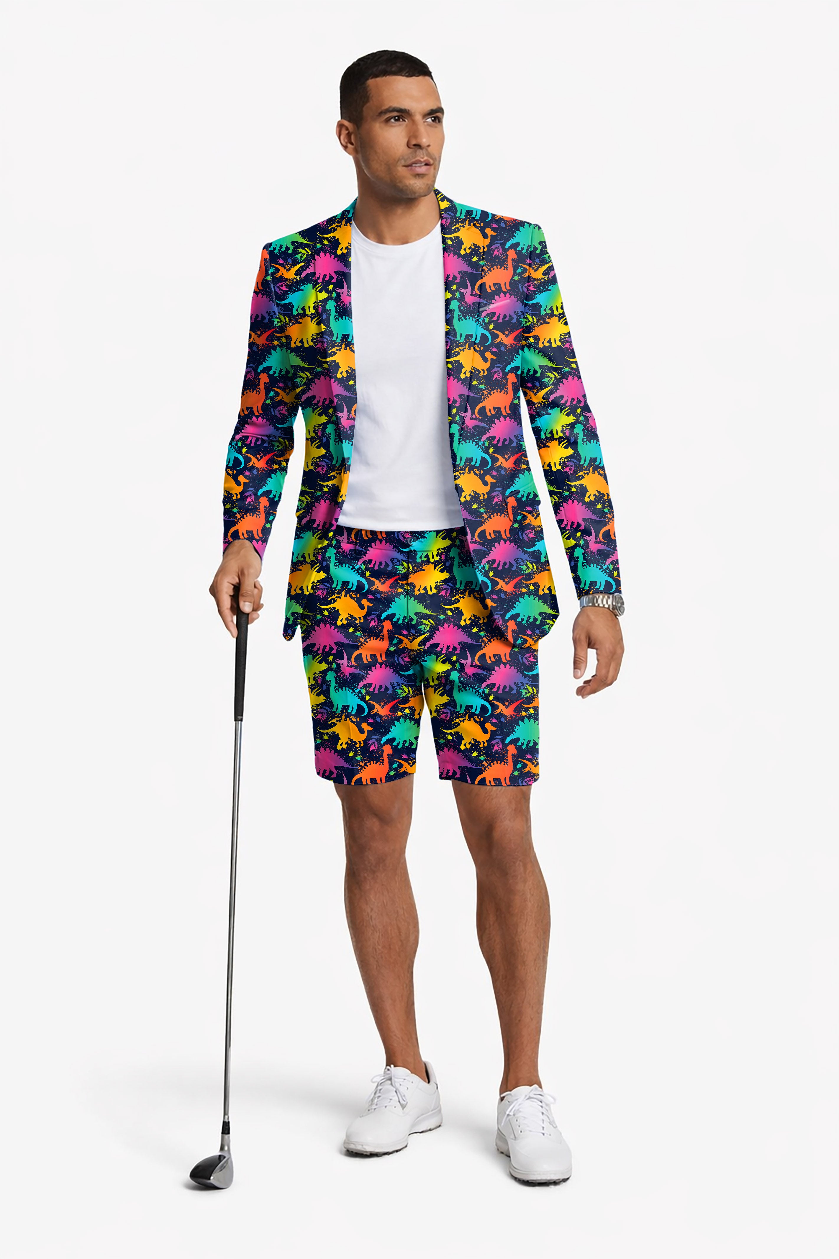 Dinosaur Men's Party Costumes-Theme Party 2pcs Suit set-Blazer Shorts