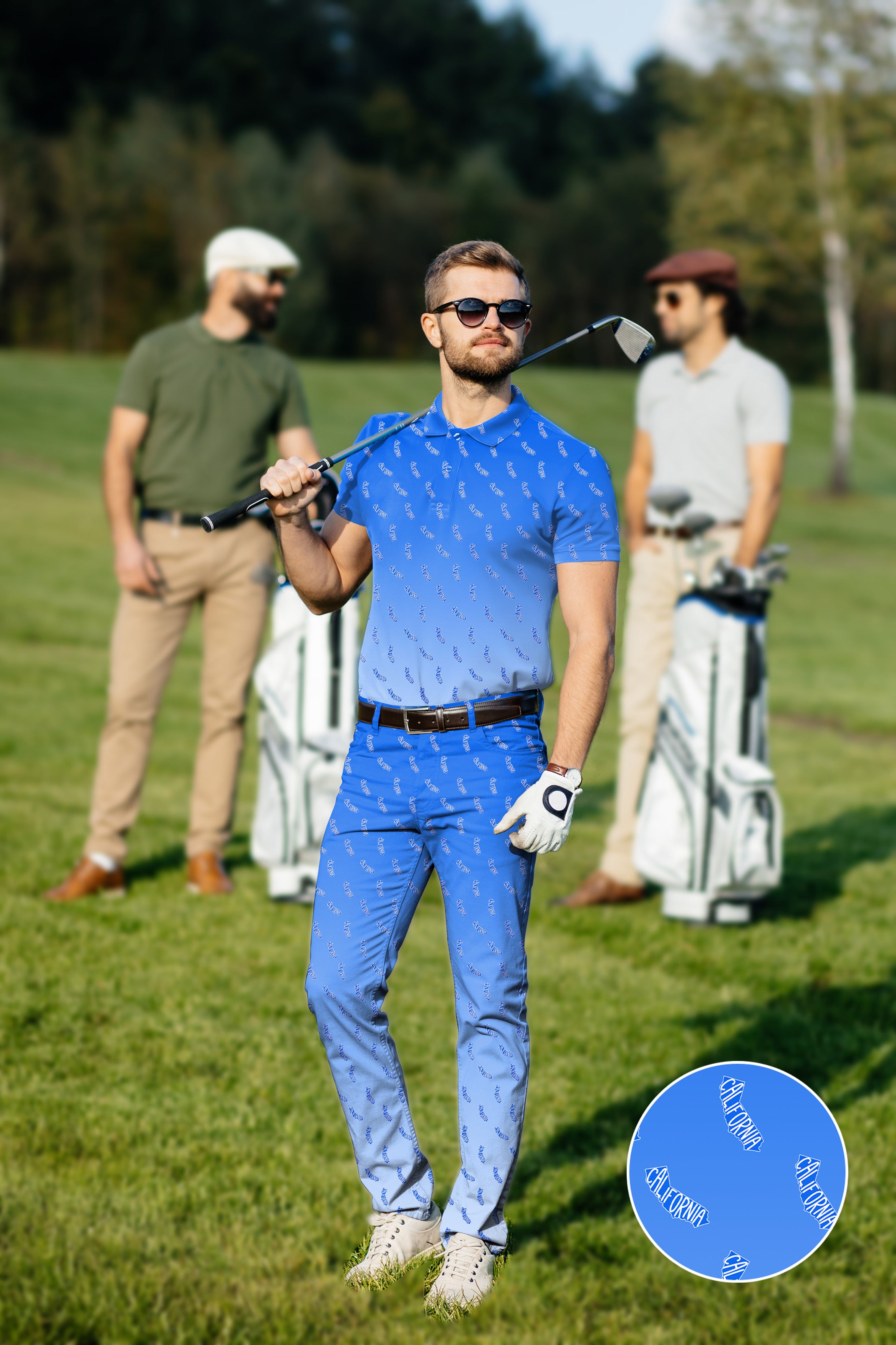 Men's Golf Set Polo+Pants Blue California