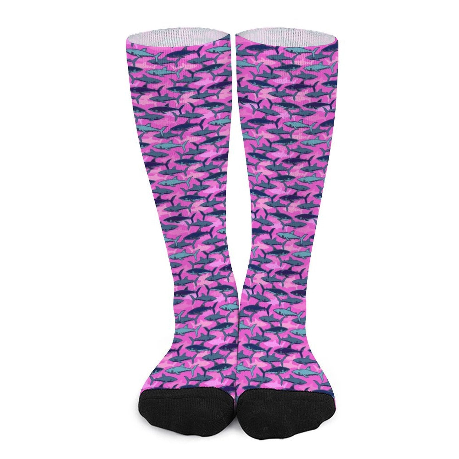 Electric Sharks Pink Prined socks Gifts for Men Women