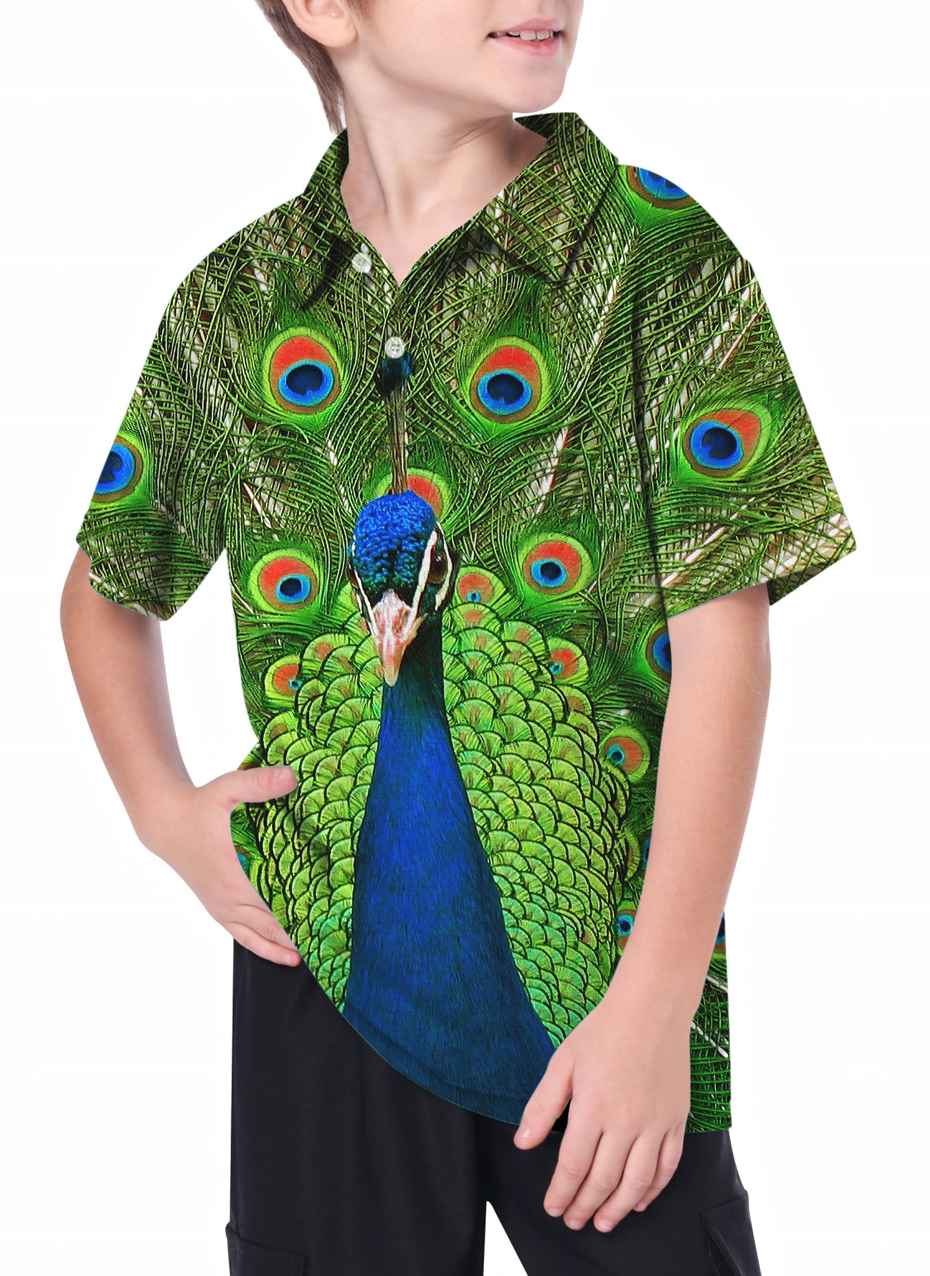 Youth peacock flaunting its tail Golf Polo