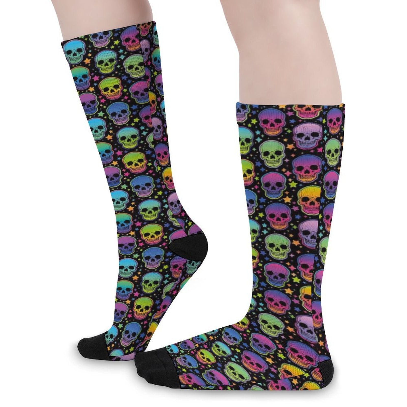 Neon Skulls Prined socks Gifts for Men Women