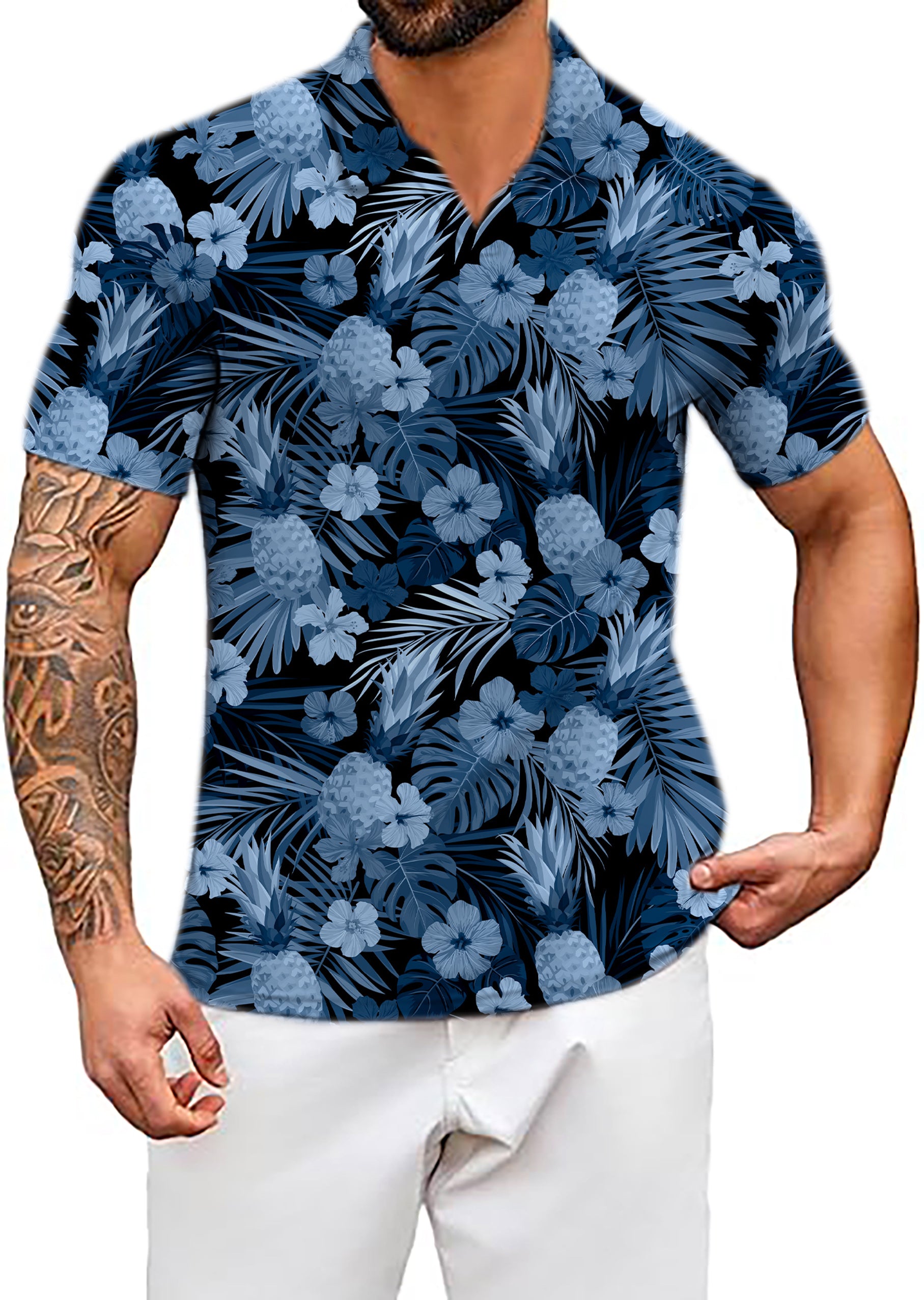 Men's Hala Kahiki V Neck Golf Polo Shirts