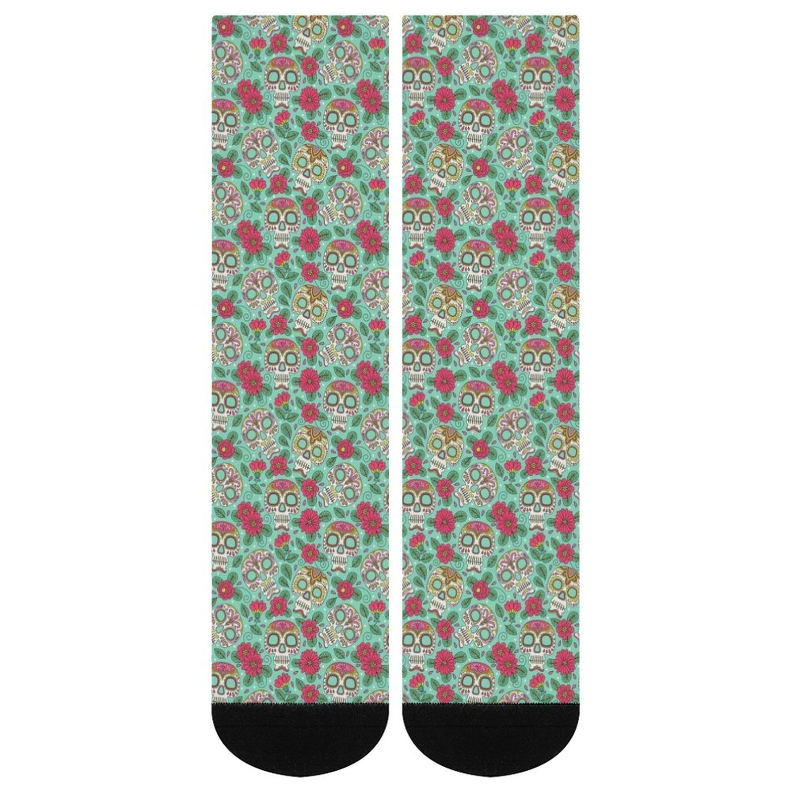 Skull and Rose Prined socks Gifts for Men Women
